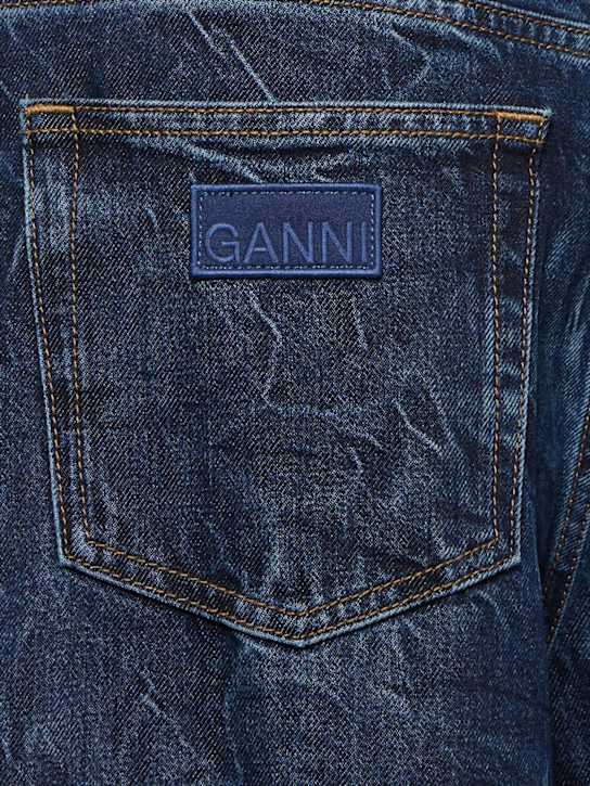 GANNI Crinkled denim jeans