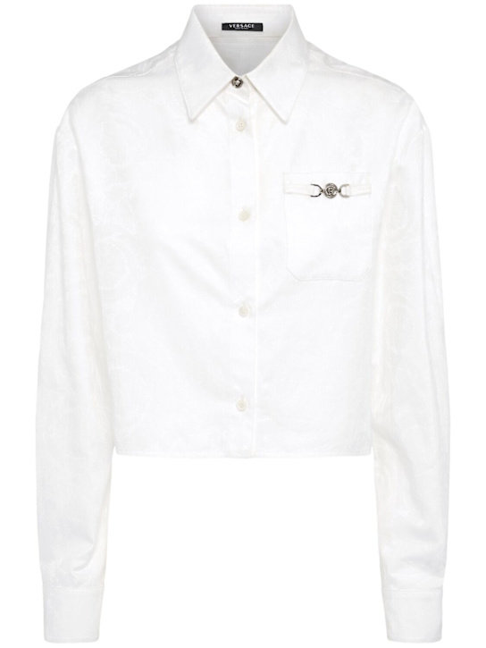 Versace Cotton poplin crop shirt
