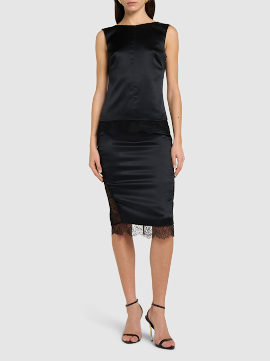 Tom Ford Stretch crepe satin midi skirt