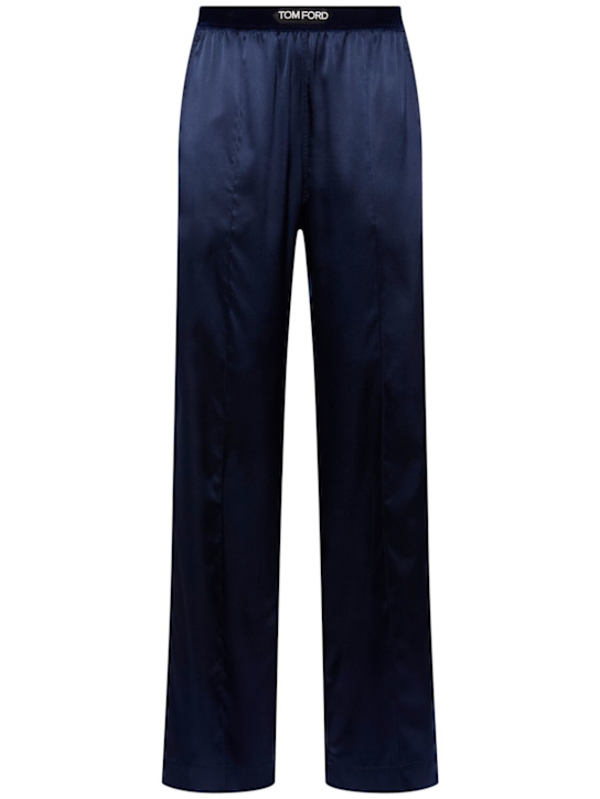 Tom Ford Logo silk satin pajama pants