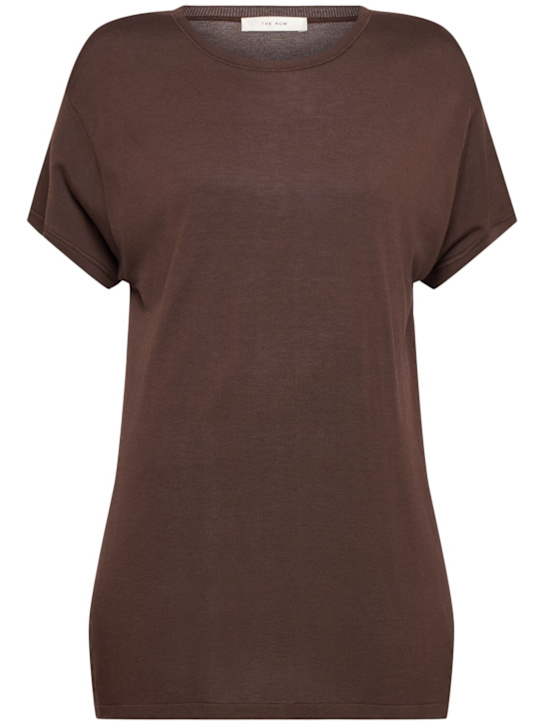 The Row Kota fine viscose blend short sleeve top