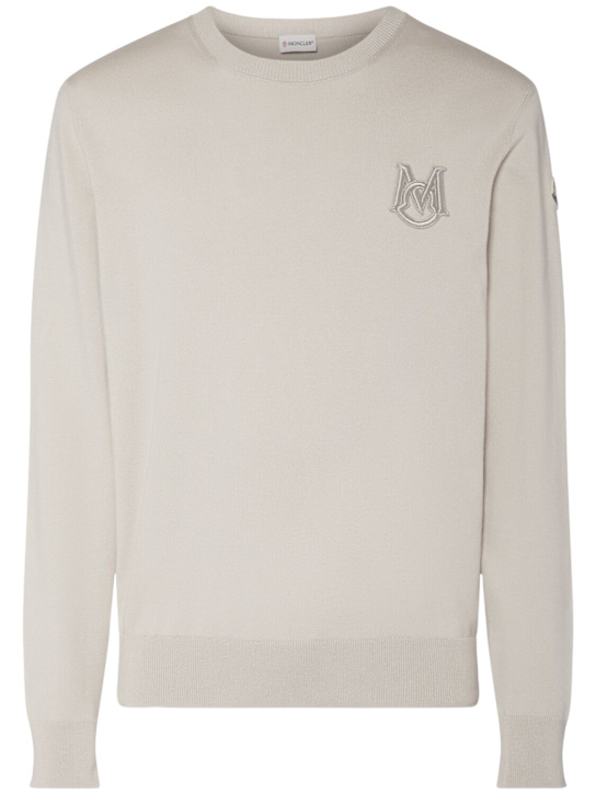 Moncler Embroidered monogram cotton sweater