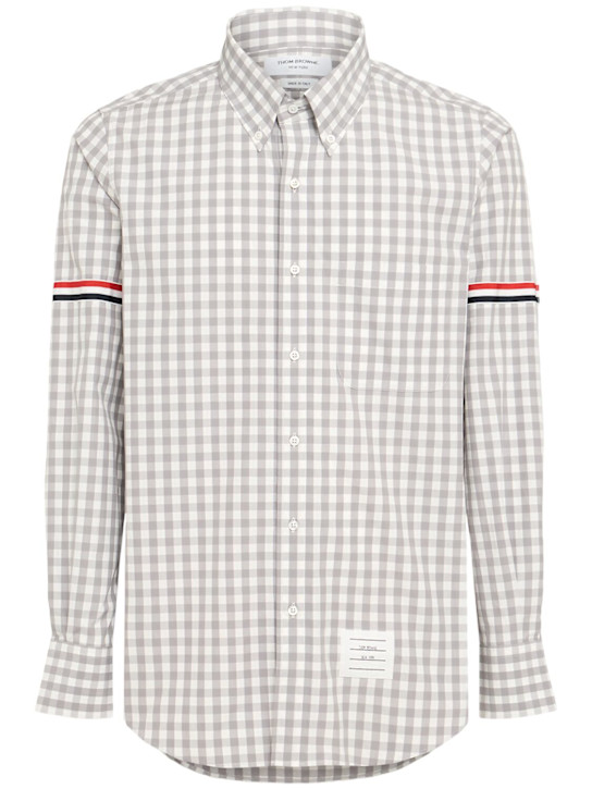 Thom Browne Straight fit checked cotton shirt