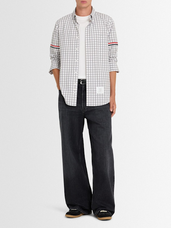Thom Browne Straight fit checked cotton shirt