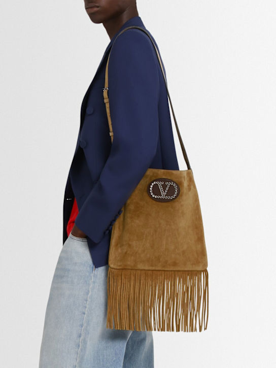 Valentino Garavani Vlogo suede crossbody bag
