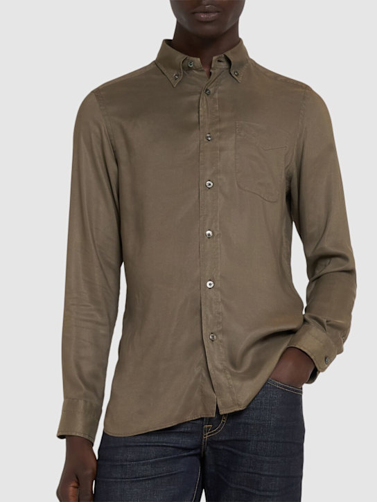 Tom Ford Fluid gabardine slim fit shirt 3 Tom Ford Fluid gabardine slim fit shirt