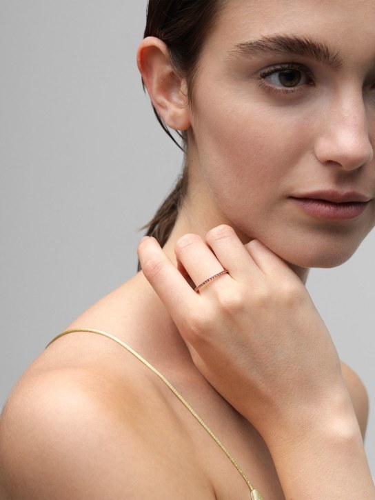 Vanzi Annagreta thin 18kt gold & ruby ring