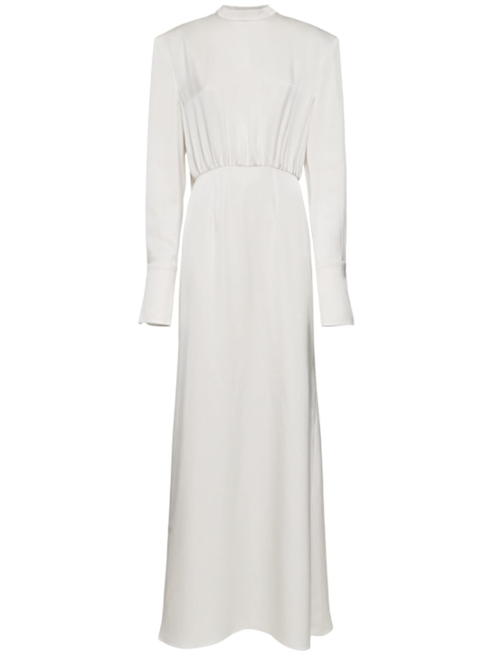 Magda Butrym Silk satin long dress w/ scarf panel