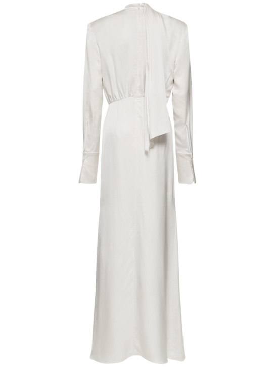 Magda Butrym Silk satin long dress w/ scarf panel 6 Magda Butrym Silk satin long dress w/ scarf panel