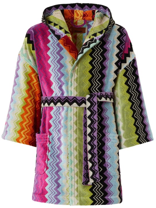 Missoni Home Giacomo hooded short bathrobe