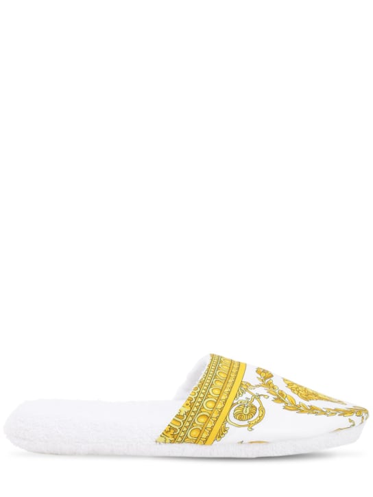 Versace Barocco & Robe cotton slippers