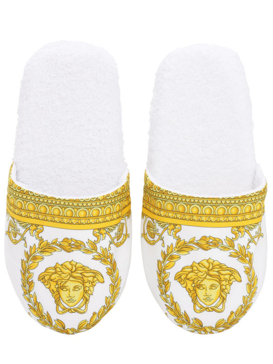 Versace Barocco & Robe cotton slippers