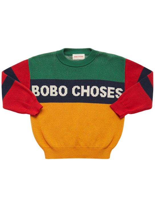 Bobo Choses Color block cotton knit sweater