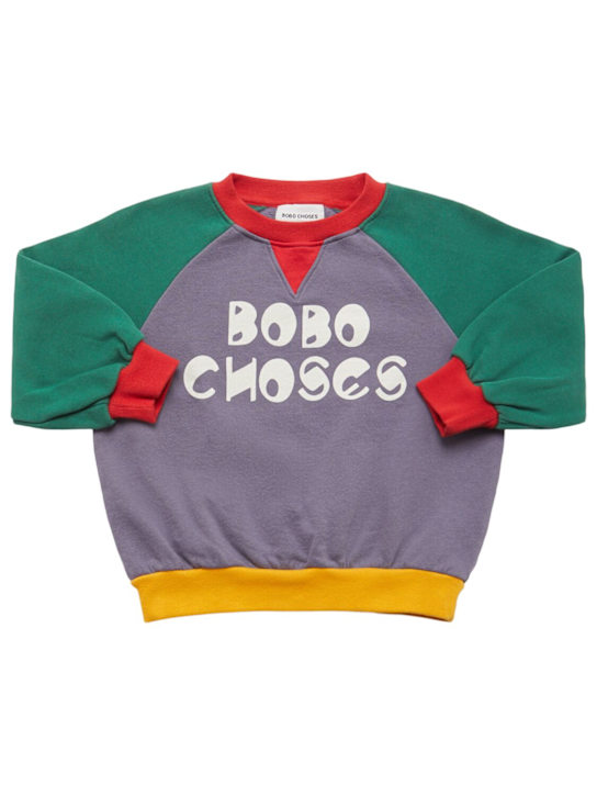 Bobo Choses Printed color block cotton sweatshirt
