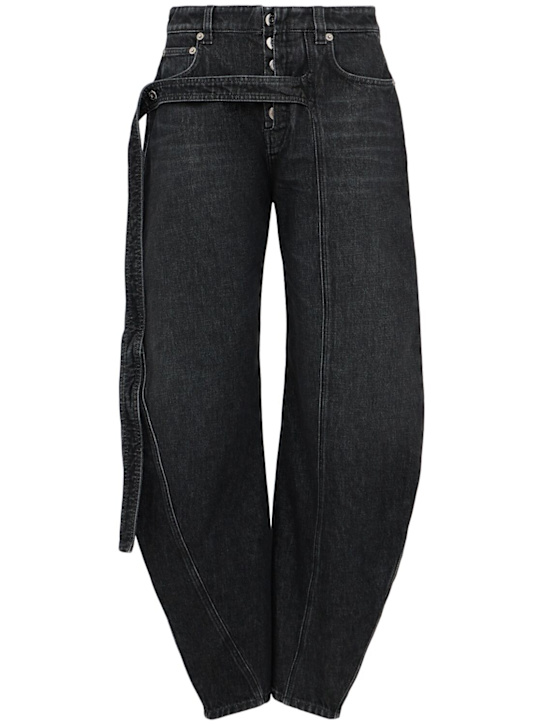 Jean Paul Gaultier Low waisted denim jeans w/ strap detail