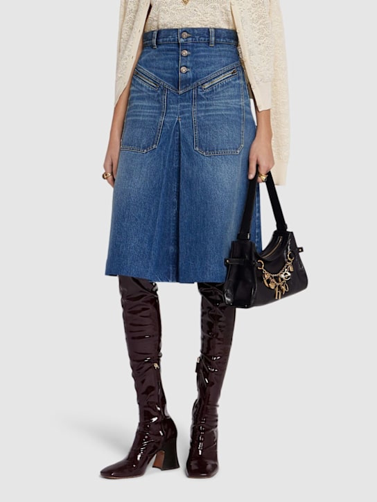 Chloé 80mm Patent over-the-knee boots