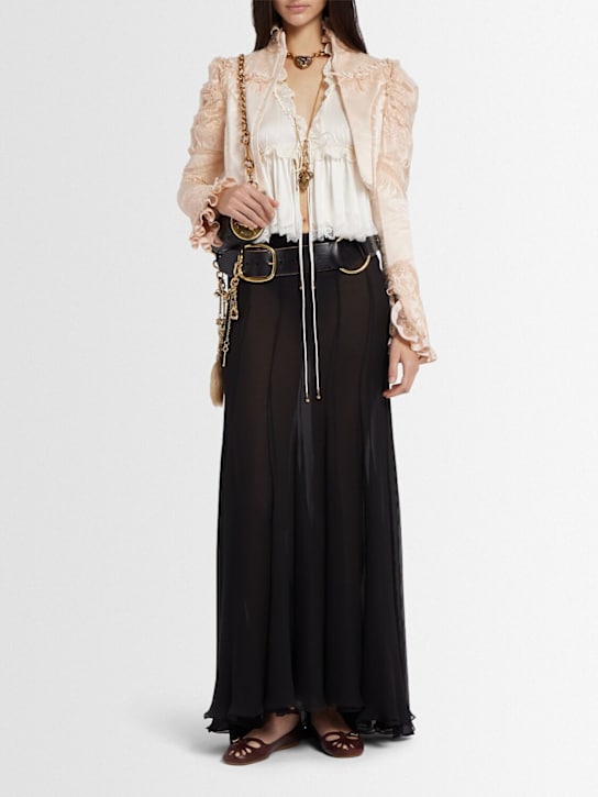 Chloé Silk mousseline long skirt