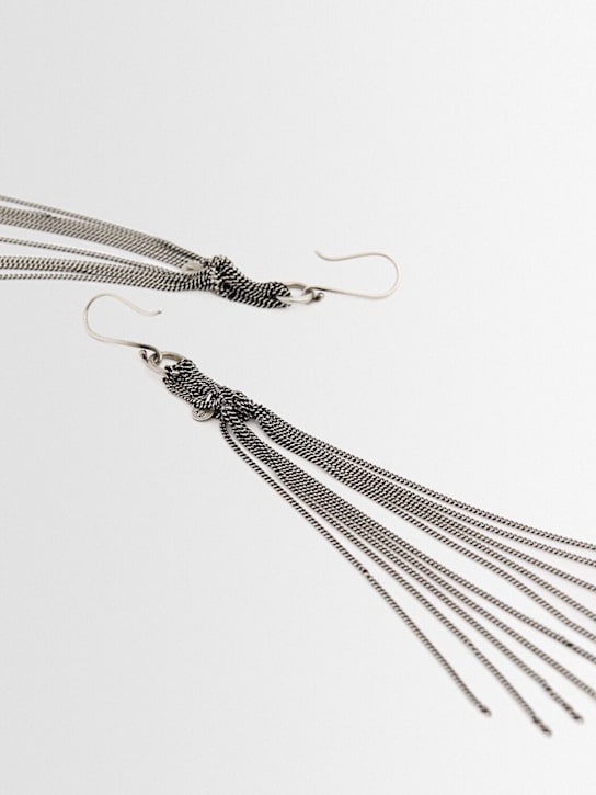 Ann Demeulemeester Wivi knot tassel silver earrings