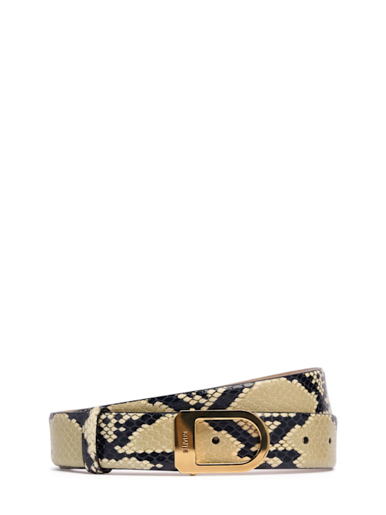 Khaite 3cm Saddle python print leather belt