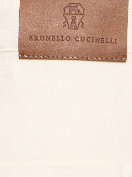 Brunello Cucinelli Dyed cotton & linen midrise flared jeans