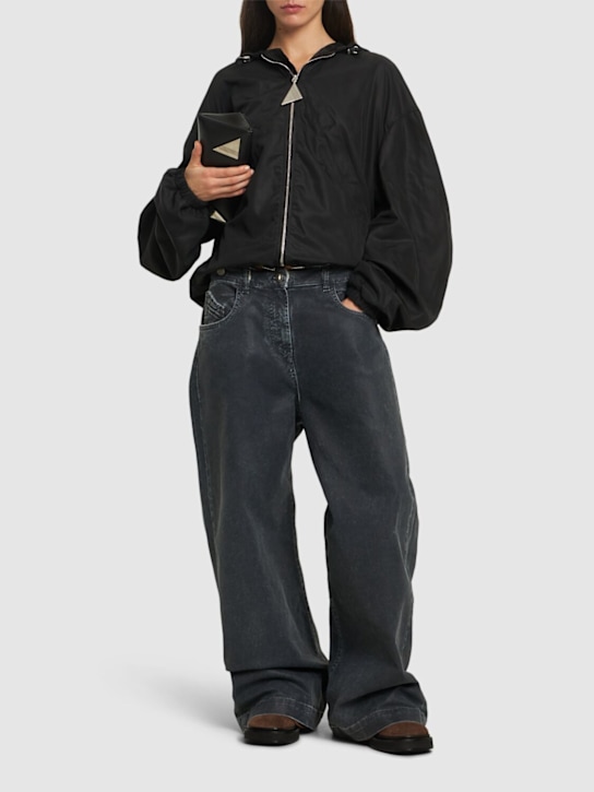 The Attico Mat coated canvas wide leg jeans