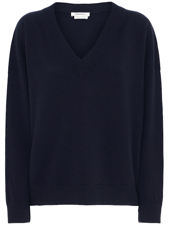 Annagreta Evelyn wool knit V-neck sweater