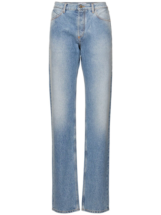 The Attico Glossy coated denim straight jeans
