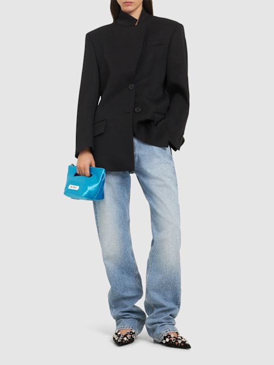 The Attico Glossy coated denim straight jeans