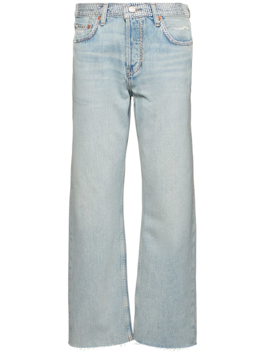 RE/DONE Easy straight crop embellished jeans
