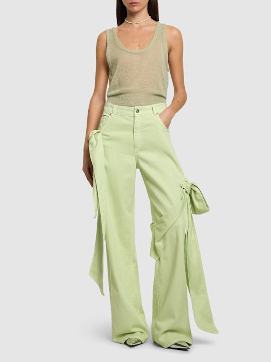 Blumarine Mid rise boyfriend jeans w/bows