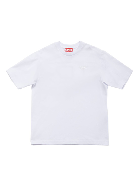 Diesel Kids Embroidered cotton jersey t-shirt