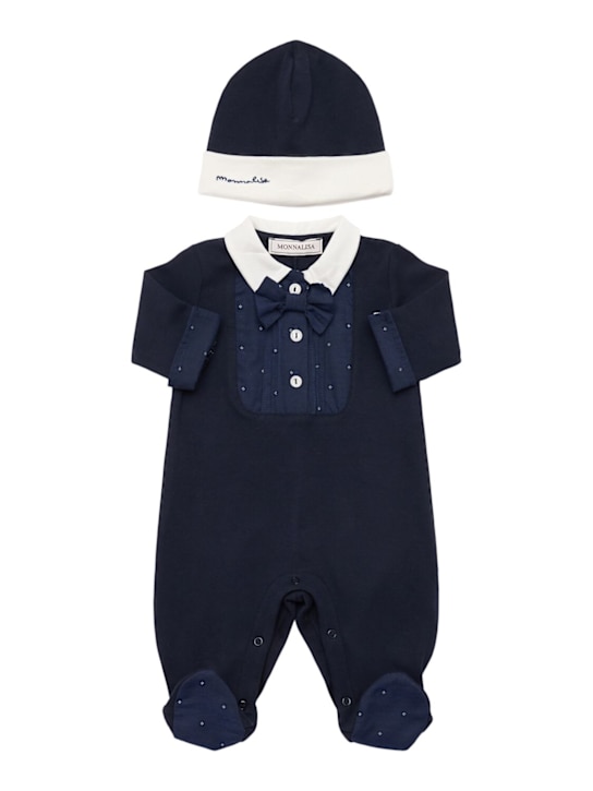 Monnalisa Cotton interlock romper & hat