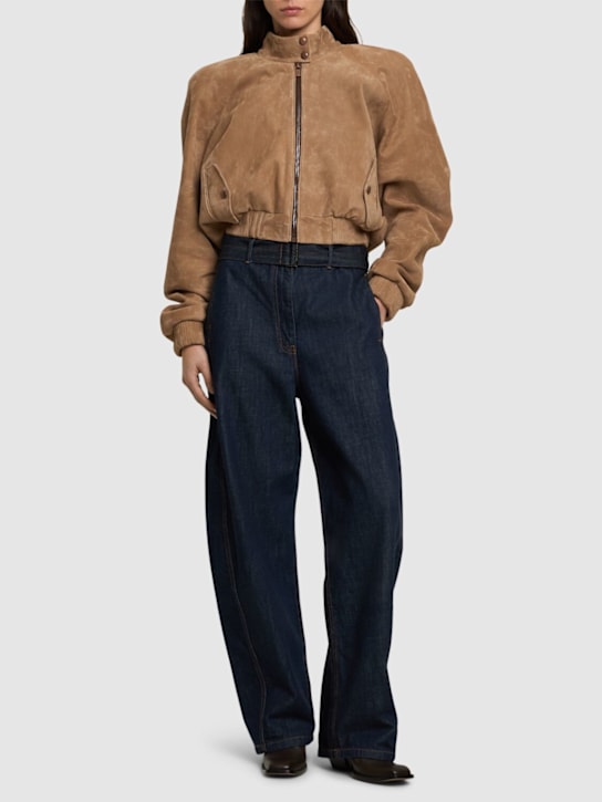 Magda Butrym Belted denim baggy jeans