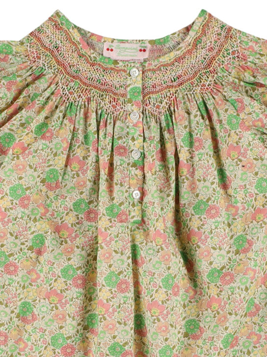 Bonpoint Printed puff sleeve cotton dress