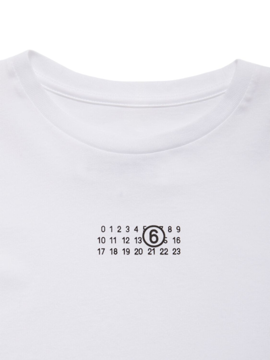 MM6 Maison Margiela Printed cotton jersey cropped t-shirt