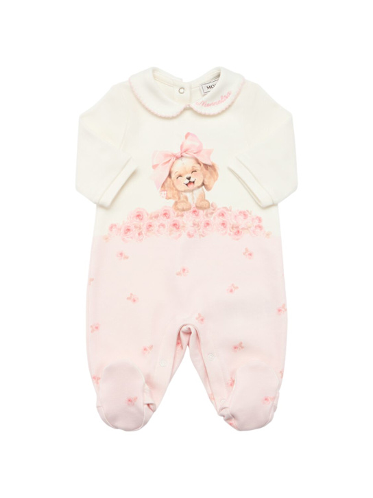 Monnalisa Printed cotton interlock romper