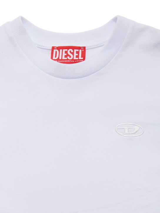 Diesel Kids Embroidered cotton jersey t-shirt