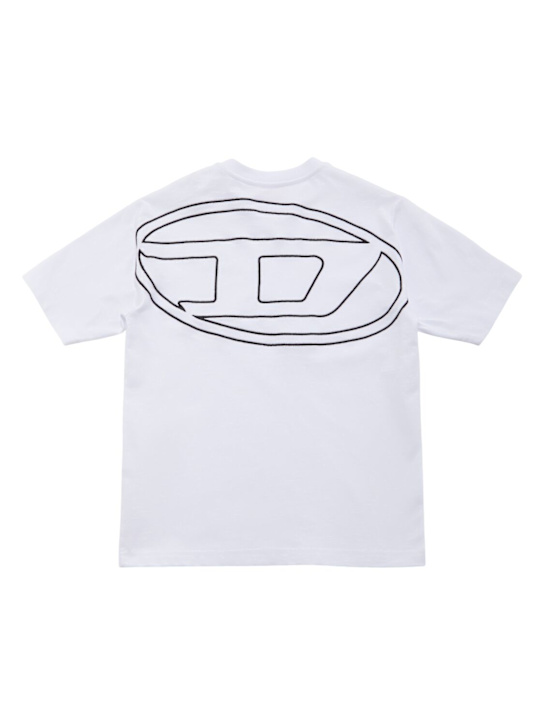 Diesel Kids Embroidered cotton jersey t-shirt