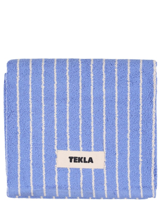 Tekla Clear Blue Stripes bath mat