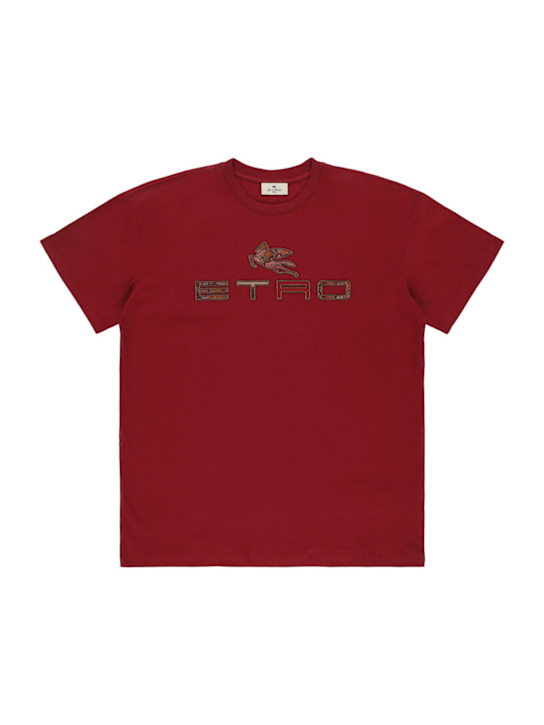 Etro Embroidered cotton jersey t-shirt