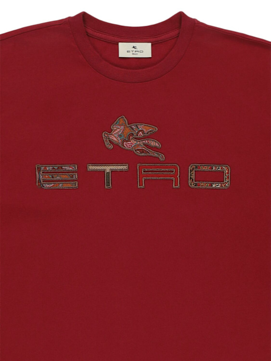 Etro Embroidered cotton jersey t-shirt