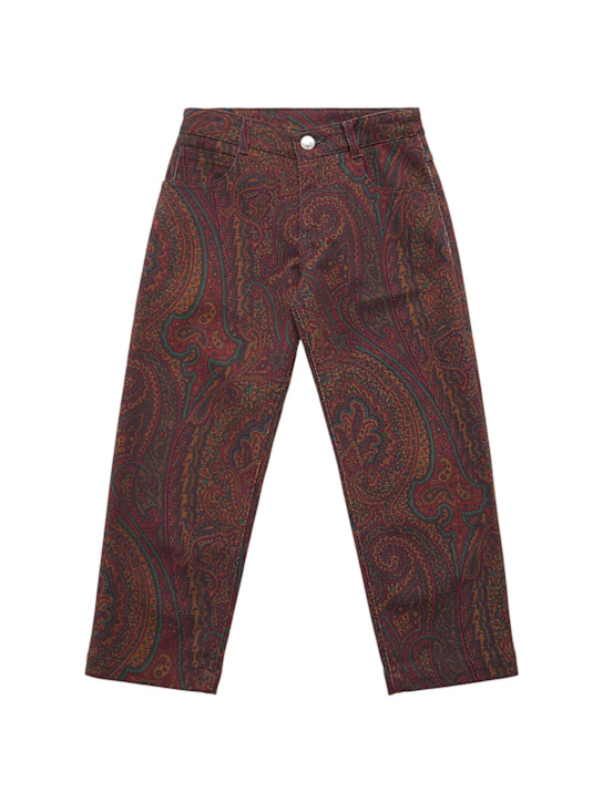 Etro Printed cotton blend denim pants