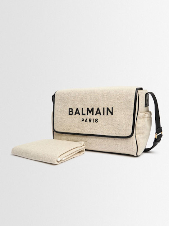Balmain Cotton blend canvas diaper bag w/logo