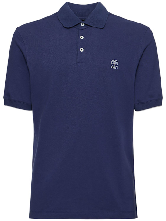 Brunello Cucinelli Cotton piquet logo polo