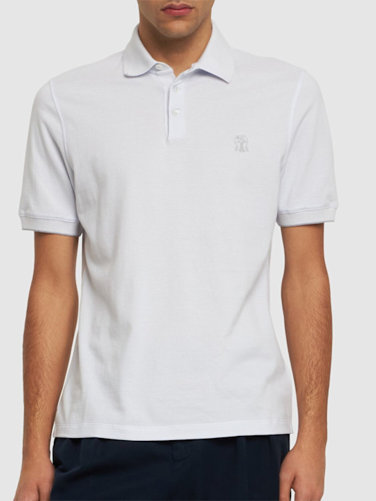 Brunello Cucinelli Cotton piquet logo polo 3 Brunello Cucinelli Cotton piquet logo polo