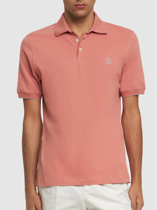 Brunello Cucinelli Cotton piquet logo polo 8 Brunello Cucinelli Cotton piquet logo polo