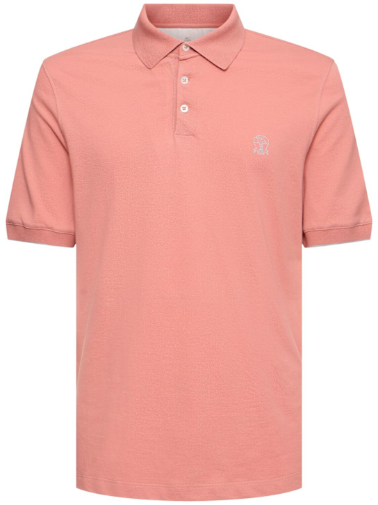 Brunello Cucinelli Cotton piquet logo polo