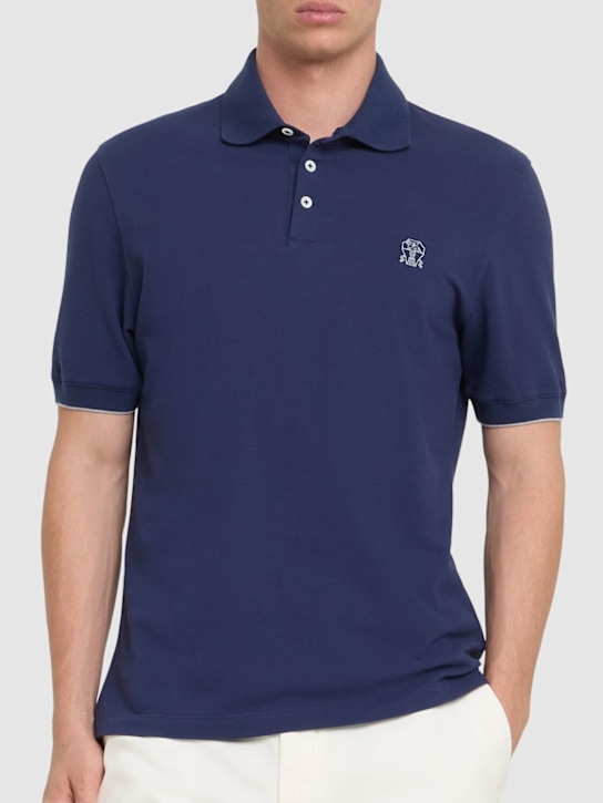 Brunello Cucinelli Cotton piquet logo polo 18 Brunello Cucinelli Cotton piquet logo polo