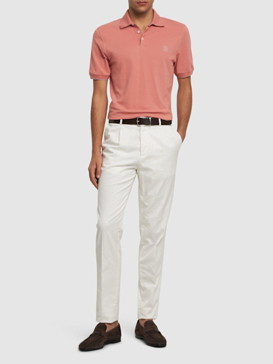 Brunello Cucinelli Cotton piquet logo polo