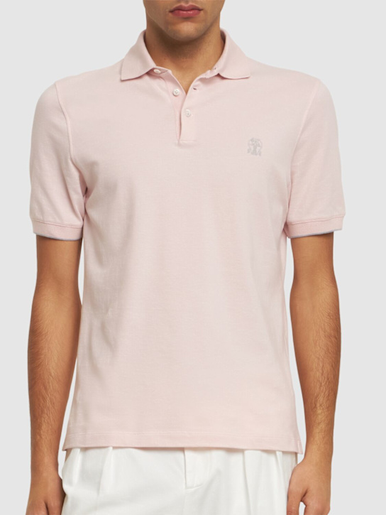 Brunello Cucinelli Cotton piquet logo polo 8 Brunello Cucinelli Cotton piquet logo polo